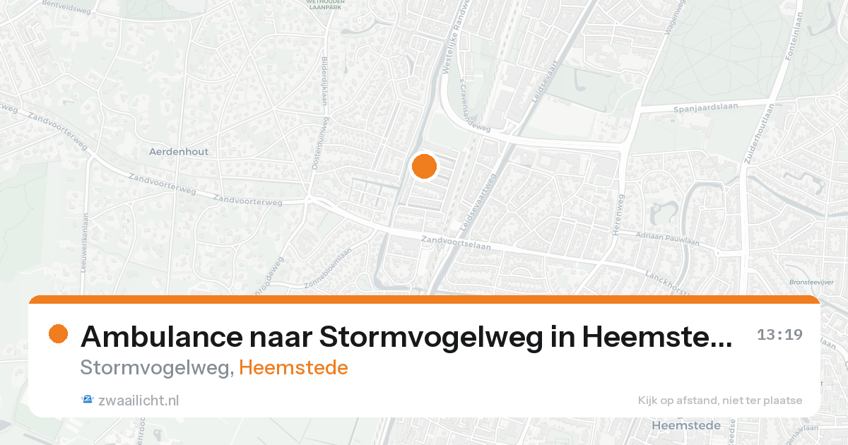 Ambulance naar Stormvogelweg in Heemstede — 20 aug 2026