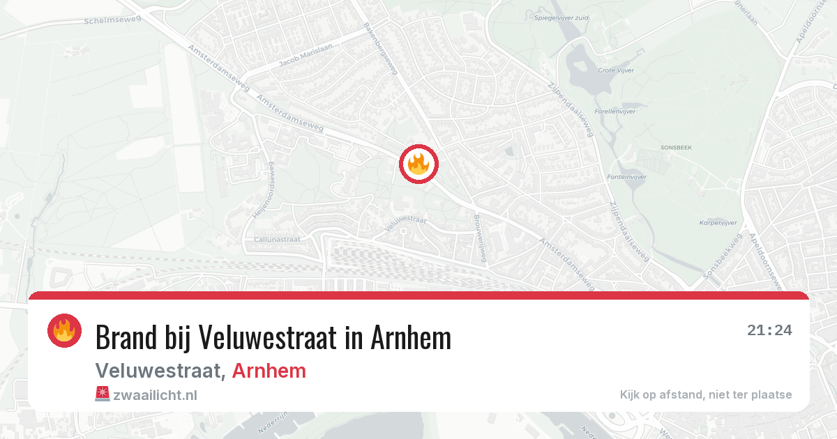 Brand bij Veluwestraat in Arnhem — 24 mei 2026