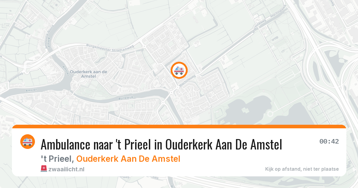 Ambulance naar 't Prieel in Ouderkerk Aan De Amstel — 24 jul 2026