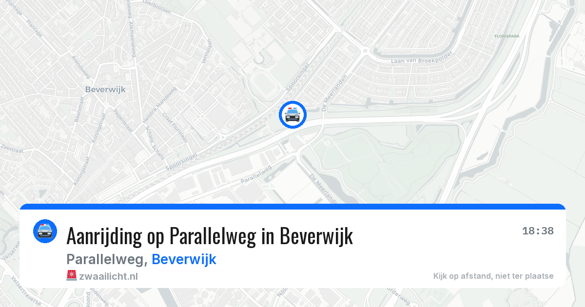 Aanrijding op Parallelweg in Beverwijk — 9 aug 2026