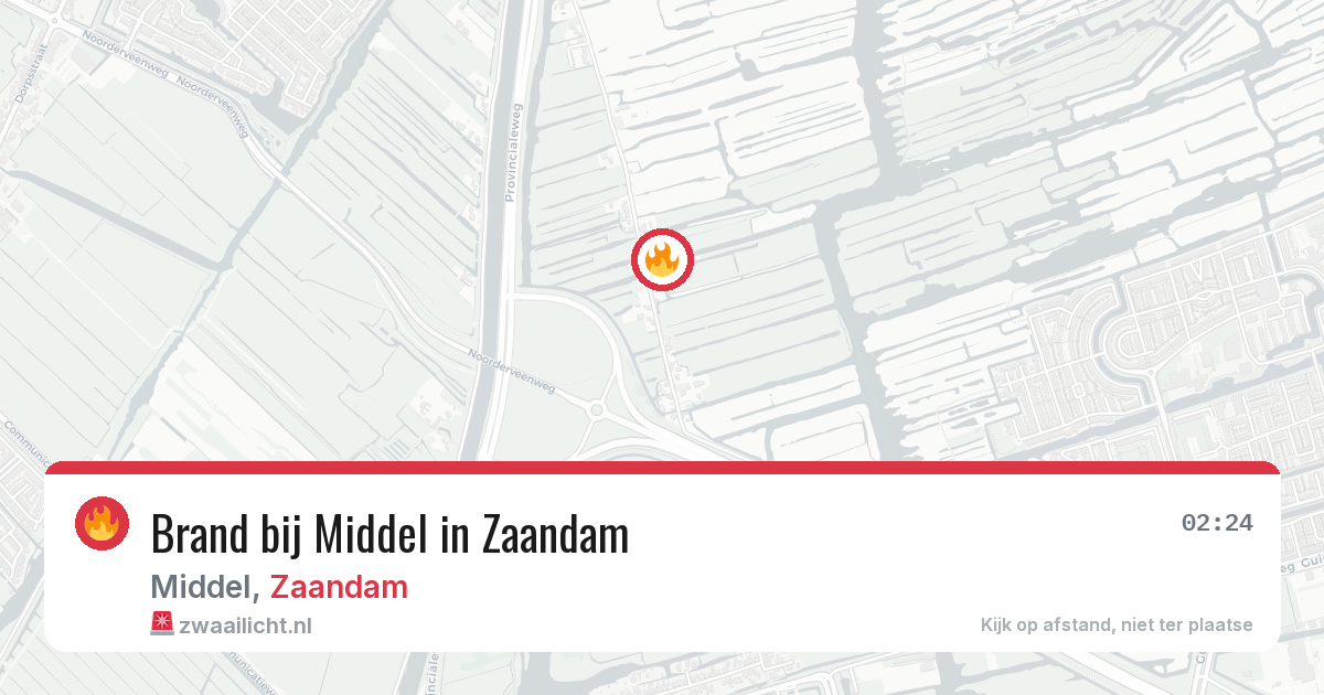 Brand bij Middel in Zaandam — 13 aug 2026