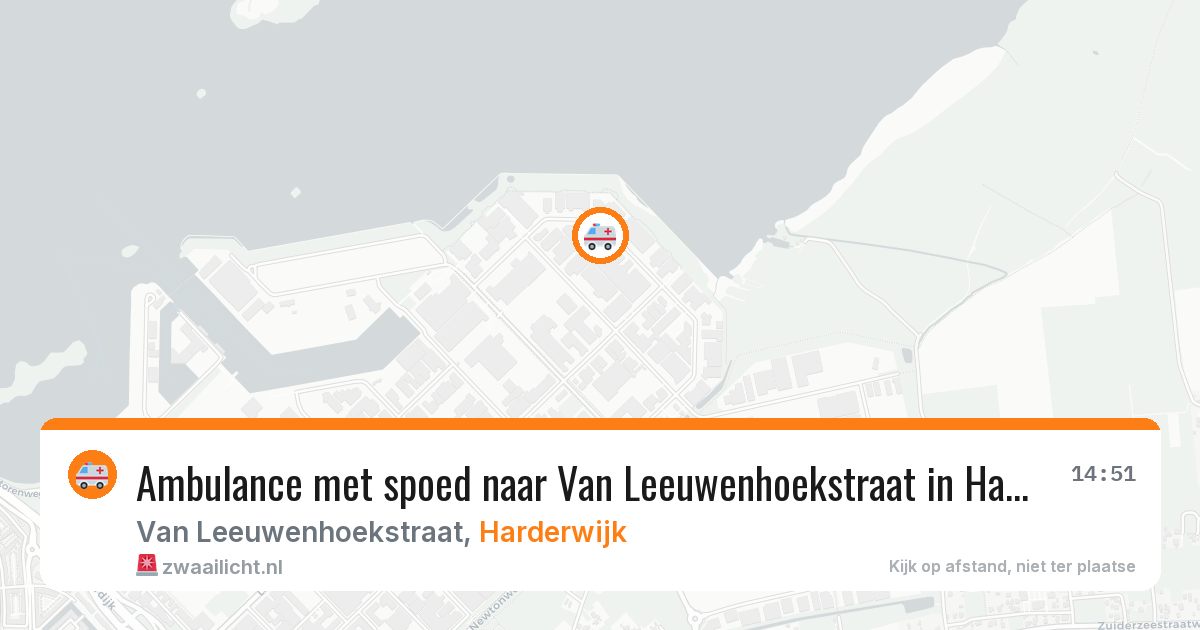 Ambulance met spoed naar Van Leeuwenhoekstraat in Harderwijk — 22 mei 2026