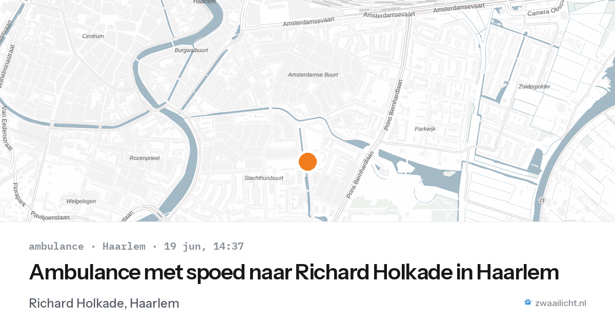 Ambulance met spoed naar Richard Holkade in Haarlem — 19 jun 2026