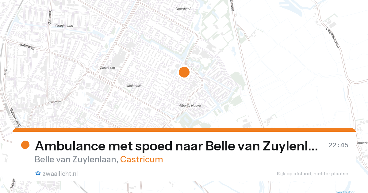 Ambulance met spoed naar Belle van Zuylenlaan in Castricum — 9 jun 2026