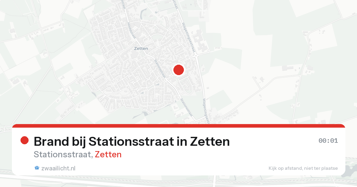 Brand bij Stationsstraat in Zetten — 15 aug 2026