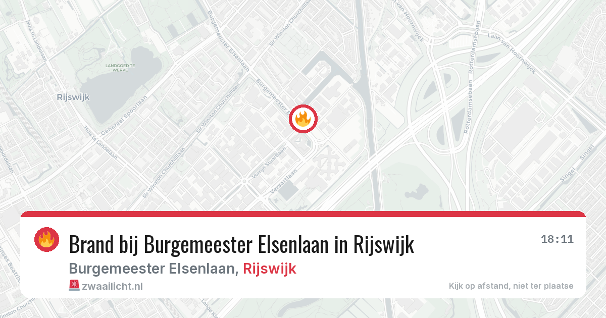 Brand bij Burgemeester Elsenlaan in Rijswijk — 5 aug 2026