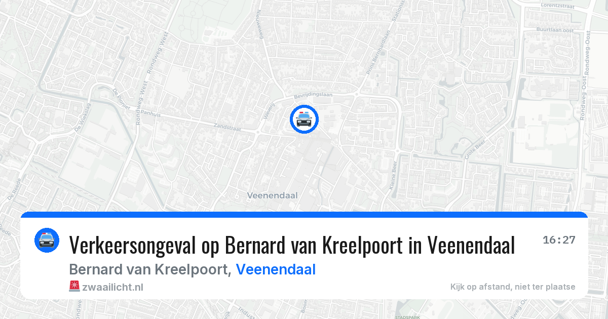 Verkeersongeval op Bernard van Kreelpoort in Veenendaal — 3 apr 2026