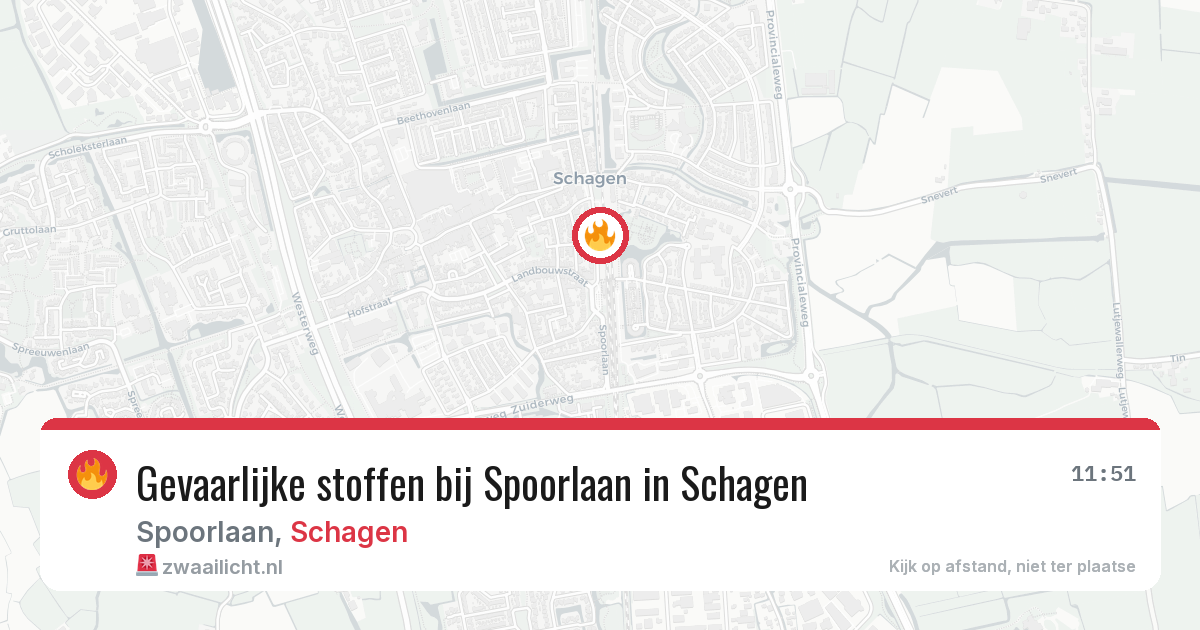 Gevaarlijke stoffen bij Spoorlaan in Schagen — 1 jul 2026