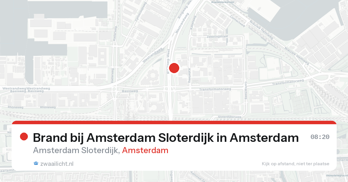 Brand bij Amsterdam Sloterdijk in Amsterdam — 21 aug 2026