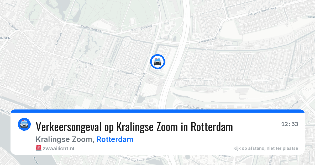 Verkeersongeval op Kralingse Zoom in Rotterdam — 16 jun 2026