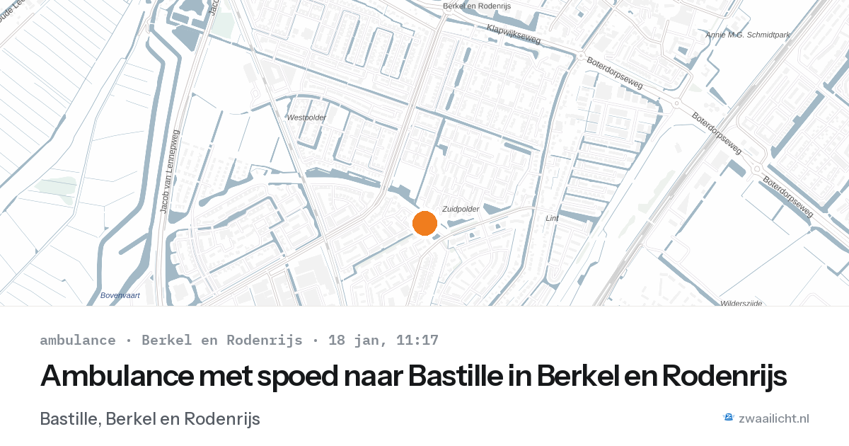Ambulance met spoed naar Bastille in Berkel en Rodenrijs — 18 jan 2026