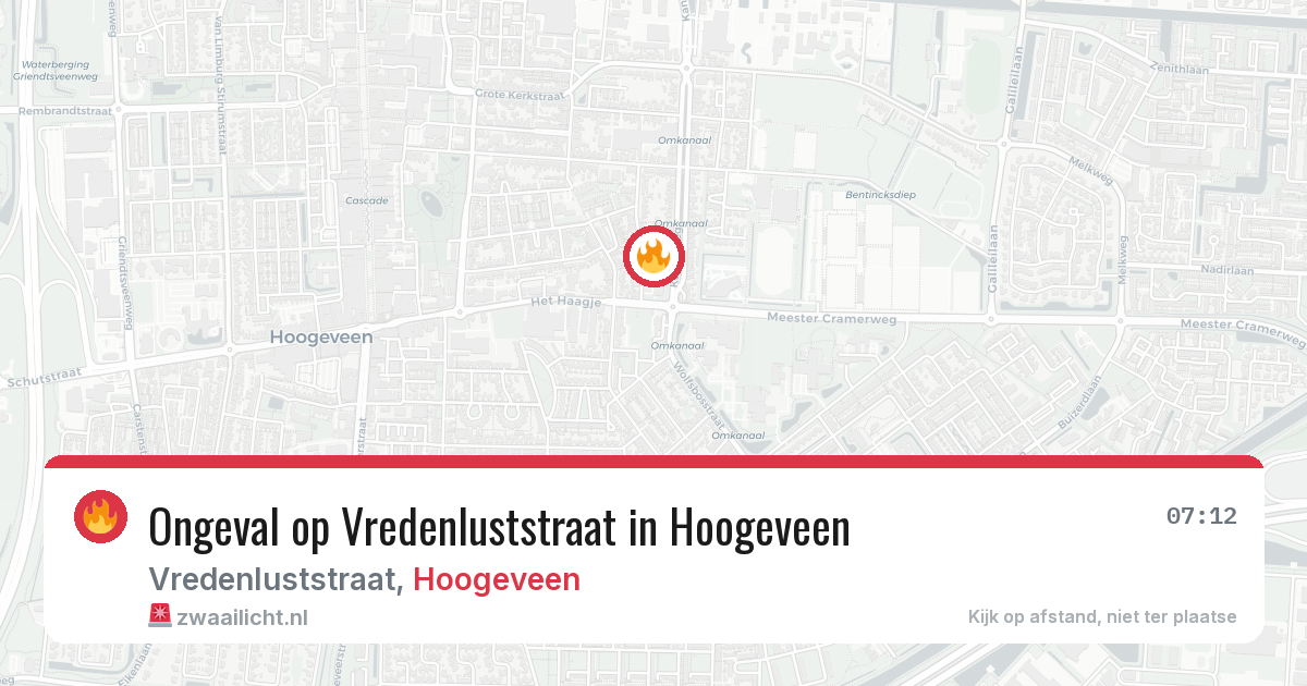 Ongeval op Vredenluststraat in Hoogeveen — 29 jul 2026