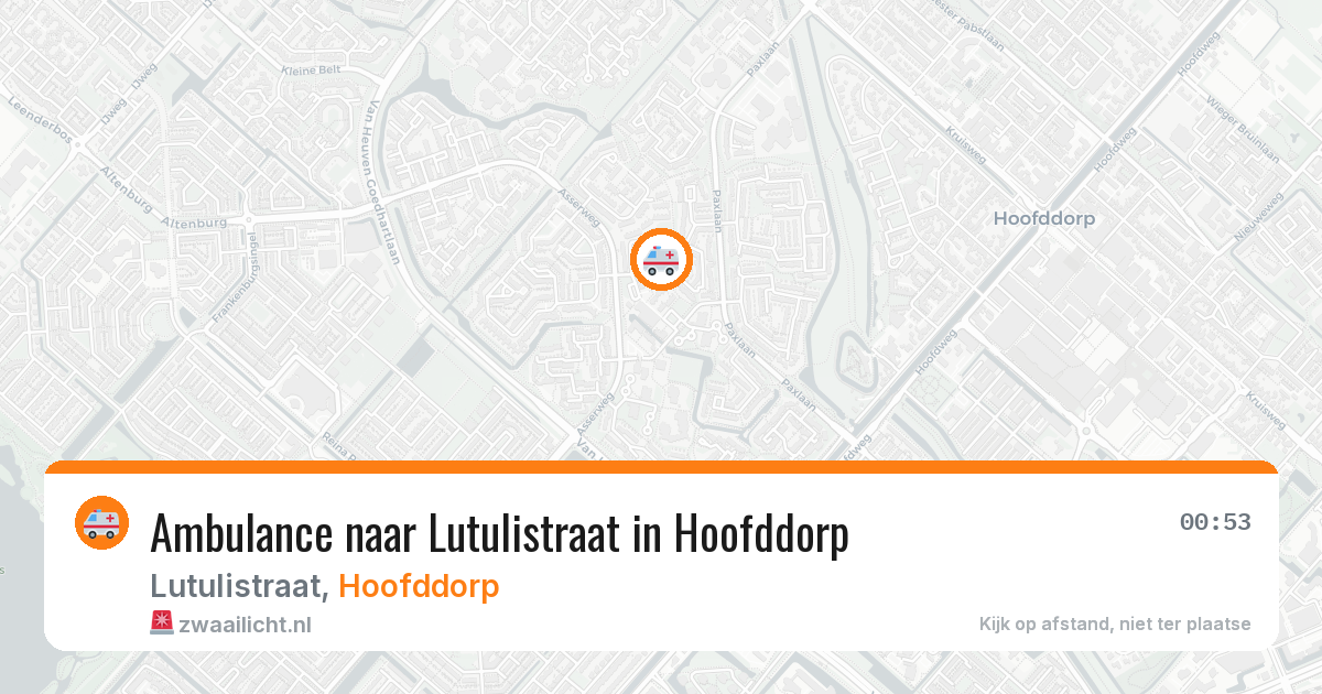 Ambulance naar Lutulistraat in Hoofddorp — 15 mei 2026