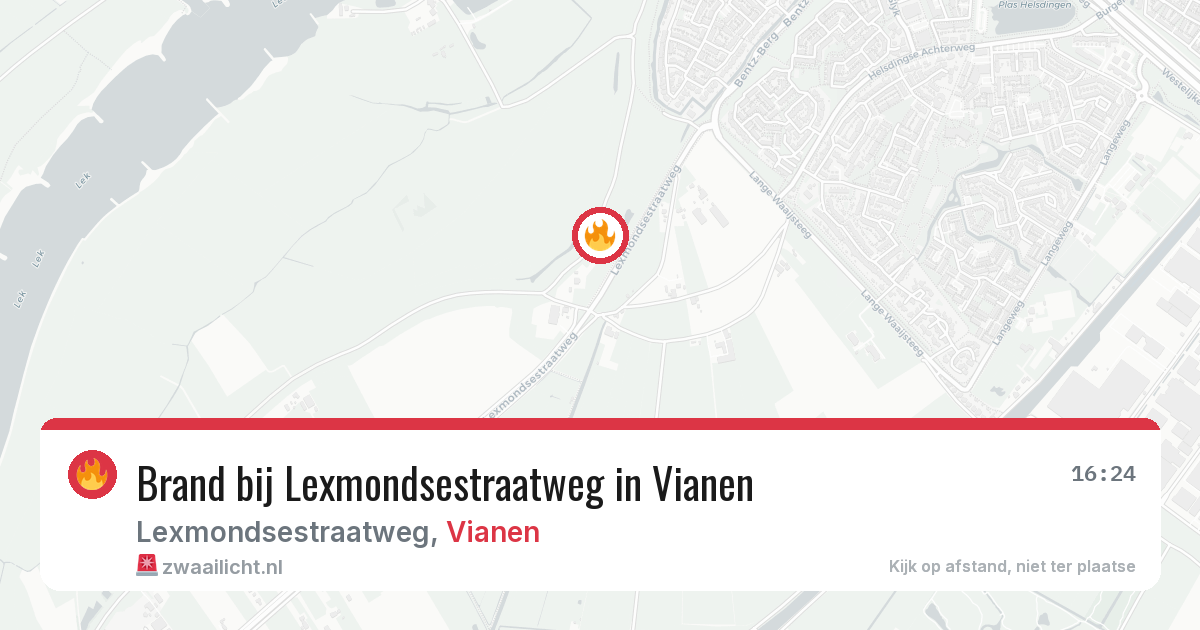 Brand bij Lexmondsestraatweg in Vianen — 8 mei 2026