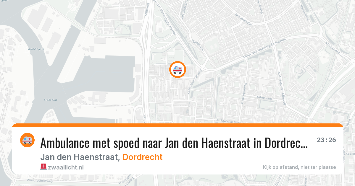 Ambulance met spoed naar Jan den Haenstraat in Dordrecht — 10 feb 2026