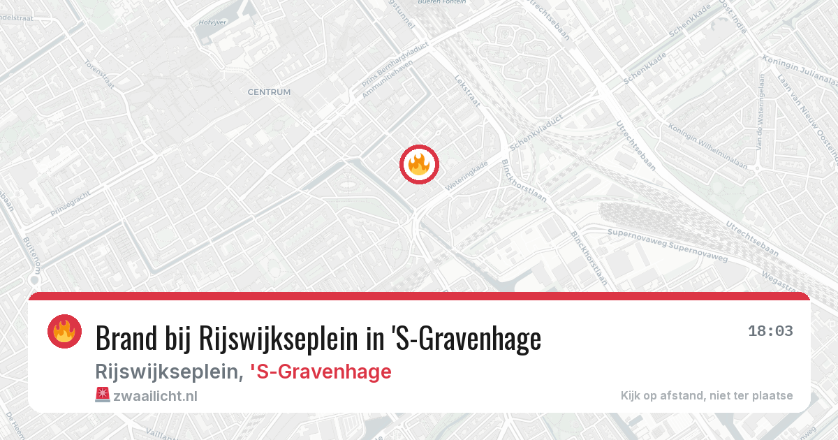 Brand bij Rijswijkseplein in 'S-Gravenhage — 22 jun 2026