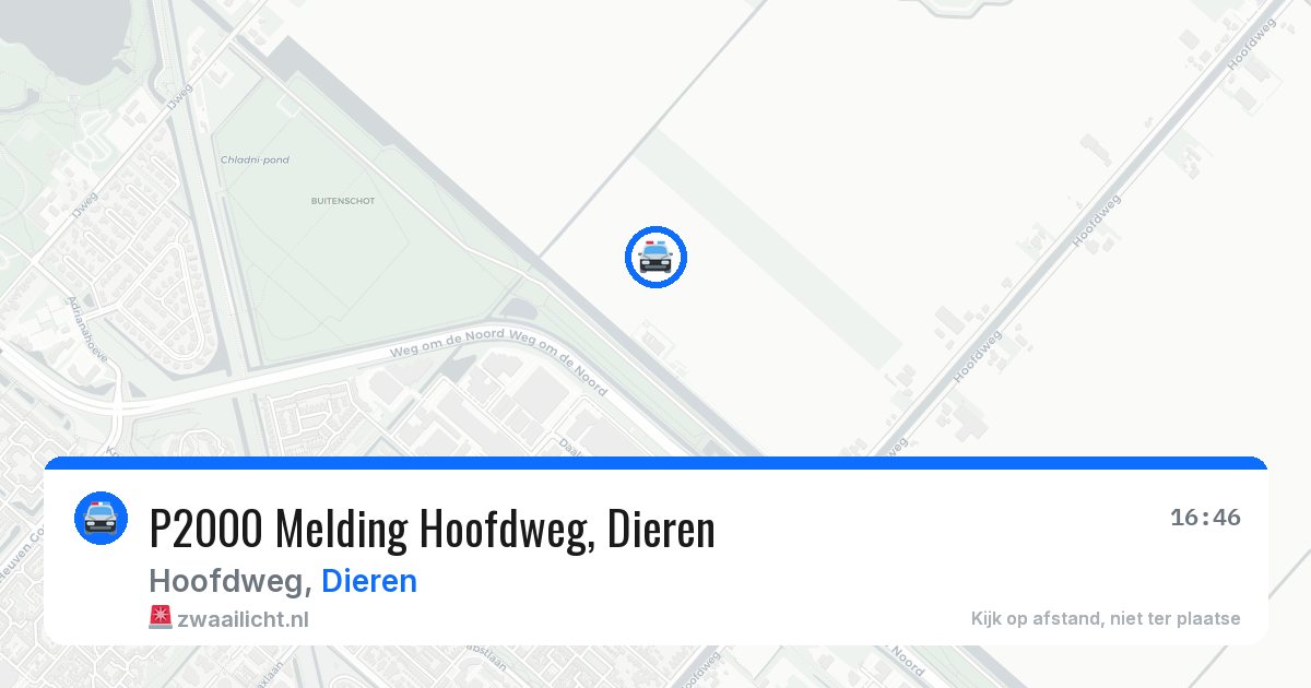P2000 Melding Hoofdweg, Dieren — 14 mei 2026