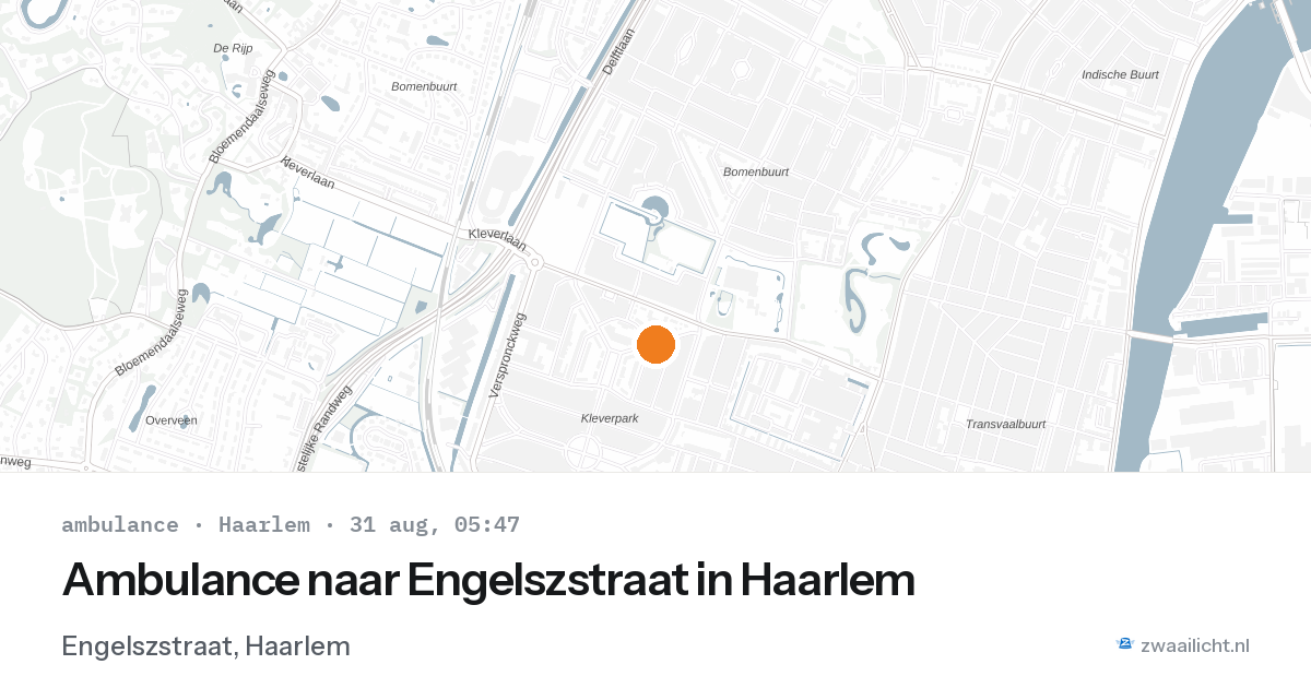 Ambulance naar Engelszstraat in Haarlem — 31 aug 2026