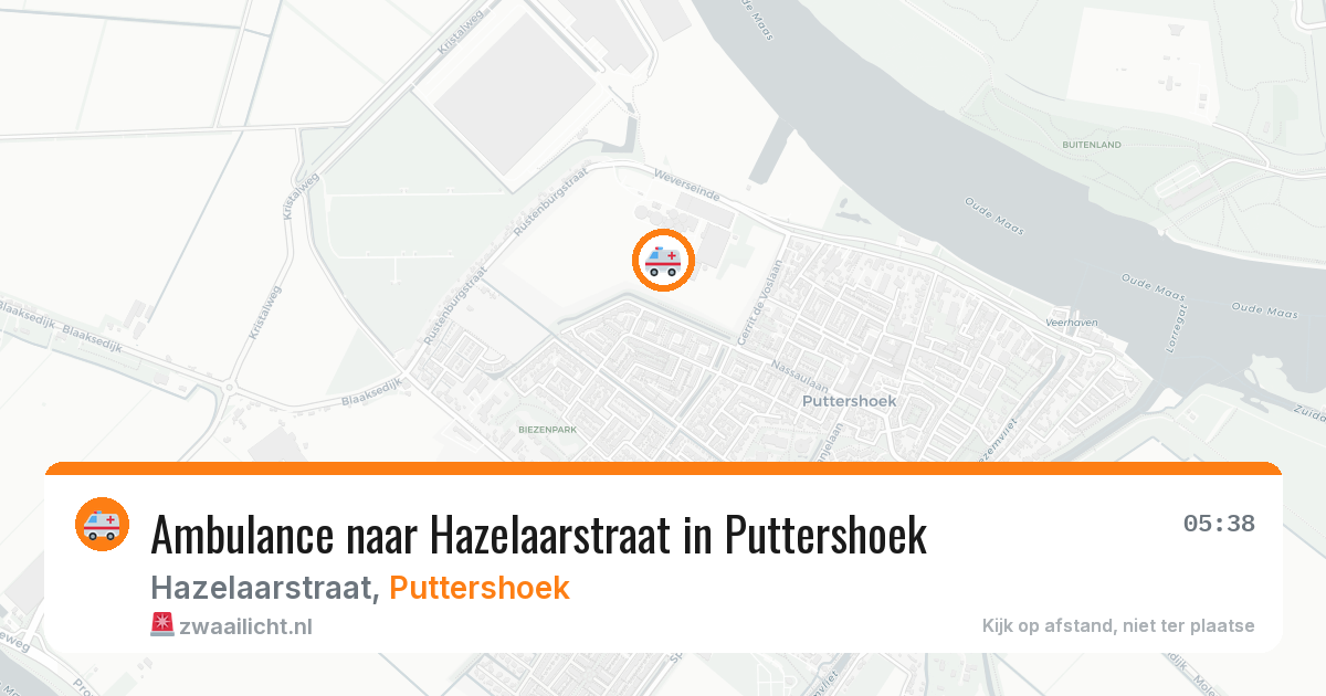Ambulance naar Hazelaarstraat in Puttershoek — 17 mrt 2026