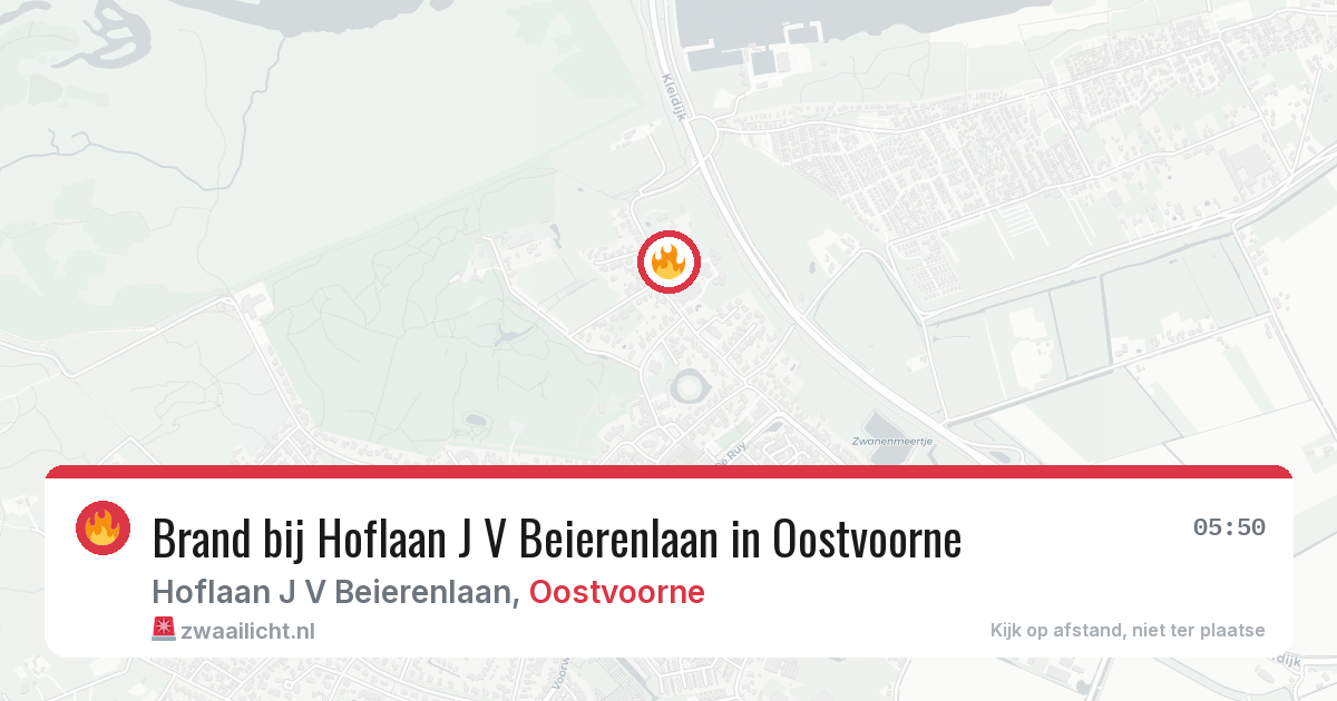 Brand bij Hoflaan J V Beierenlaan in Oostvoorne — 25 mrt 2026