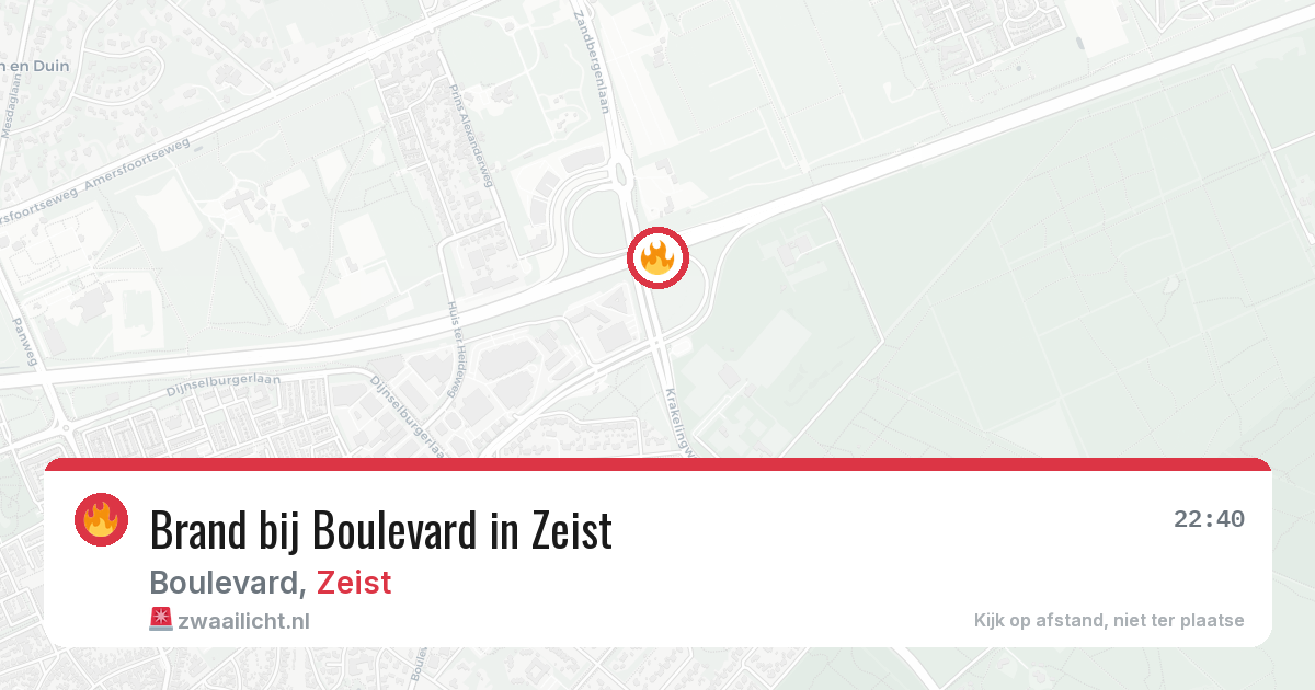 Brand bij Boulevard in Zeist — 19 jun 2026