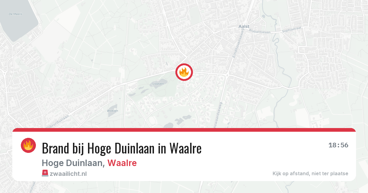 Brand bij Hoge Duinlaan in Waalre — 19 jun 2026