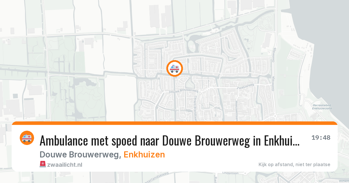 Ambulance met spoed naar Douwe Brouwerweg in Enkhuizen — 8 jul 2026