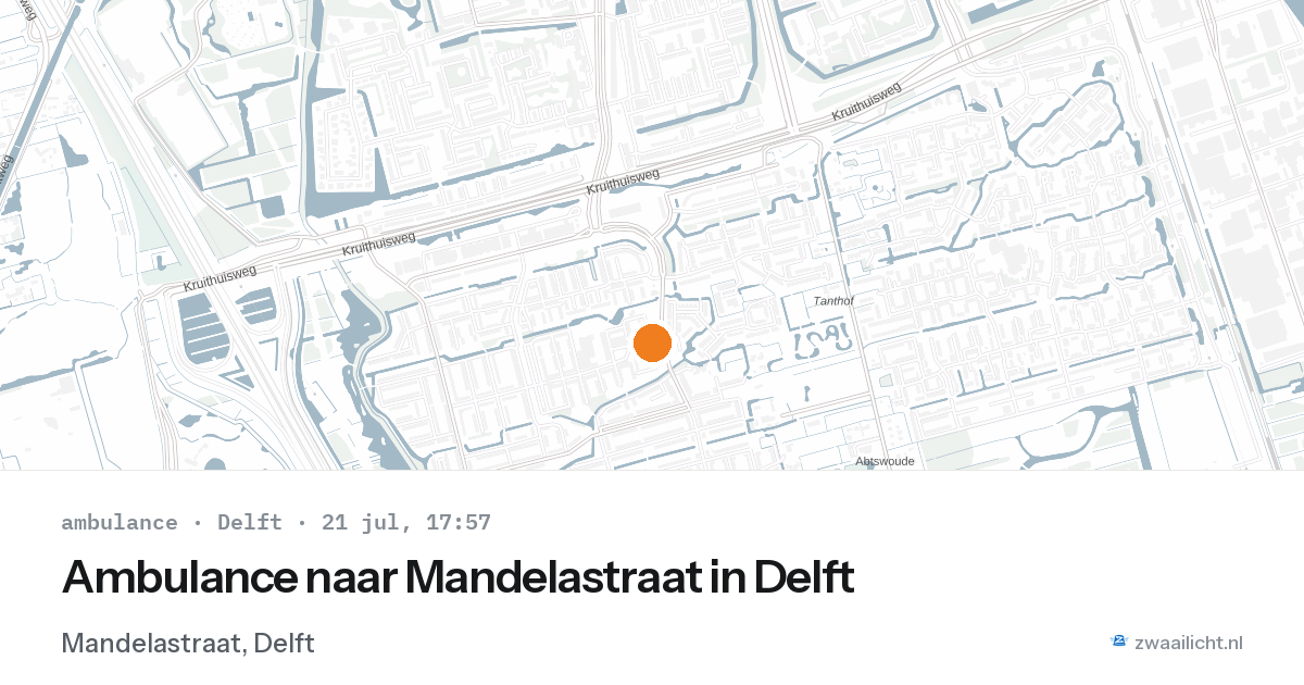 Ambulance naar Mandelastraat in Delft — 21 jul 2026