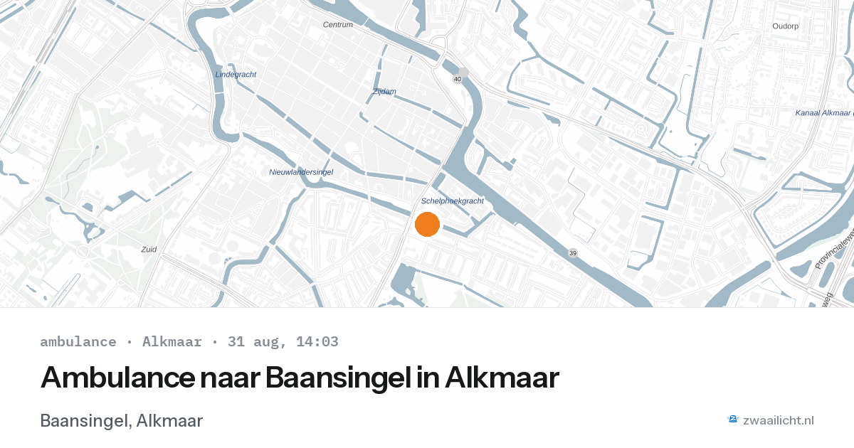 Ambulance naar Baansingel in Alkmaar — 31 aug 2026