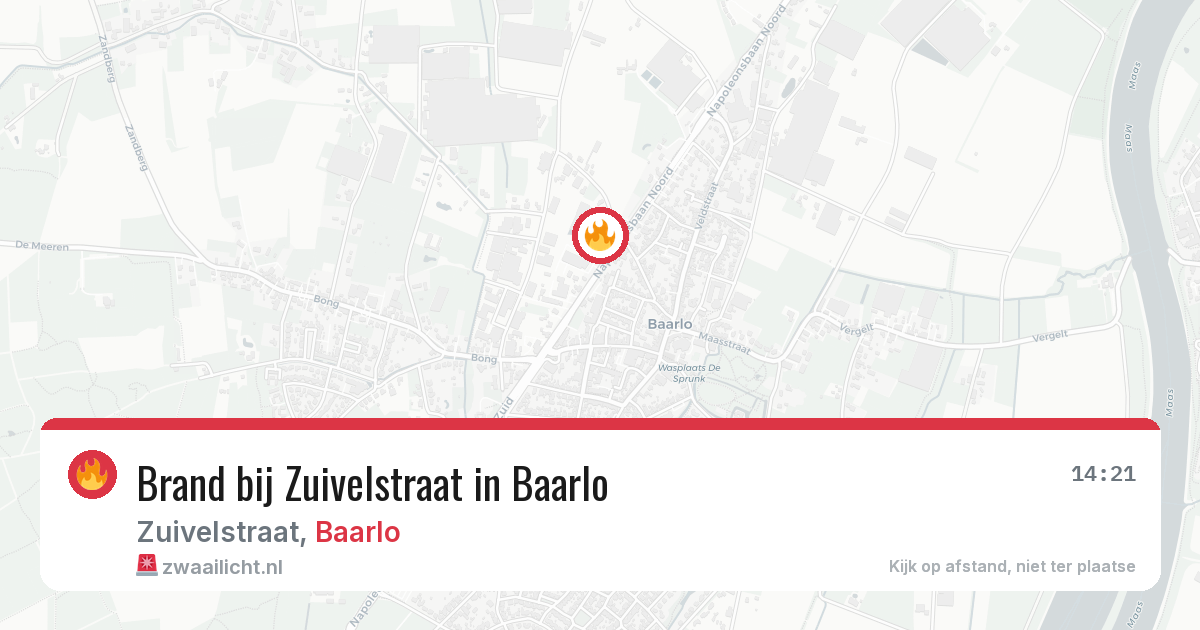Brand bij Zuivelstraat in Baarlo — 3 aug 2026