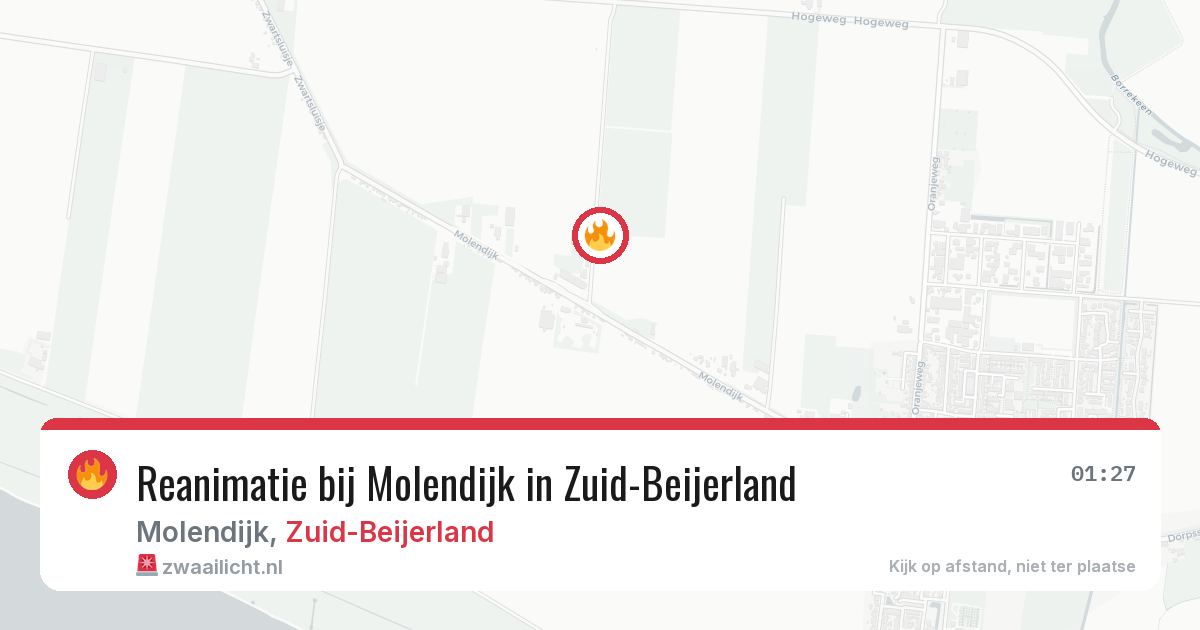 Reanimatie bij Molendijk in Zuid-Beijerland — 4 mrt 2026