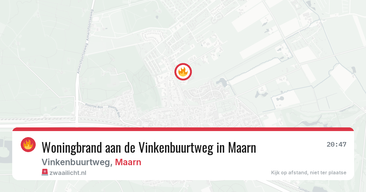 Woningbrand aan de Vinkenbuurtweg in Maarn — 9 mei 2026