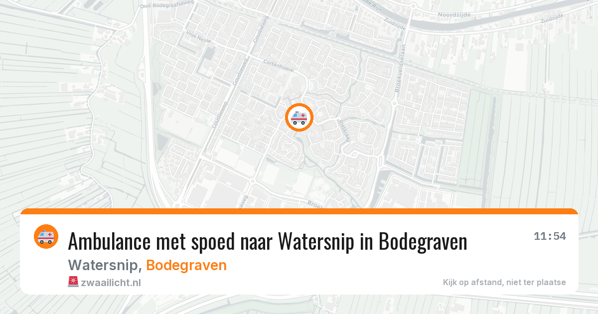 Ambulance met spoed naar Watersnip in Bodegraven — 29 jul 2026