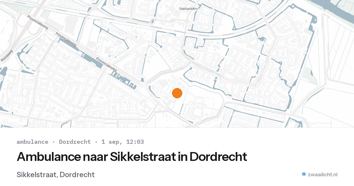 Ambulance naar Sikkelstraat in Dordrecht — 1 sep 2026