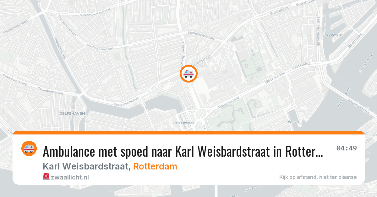 Ambulance met spoed naar Karl Weisbardstraat in Rotterdam — 8 jul 2026