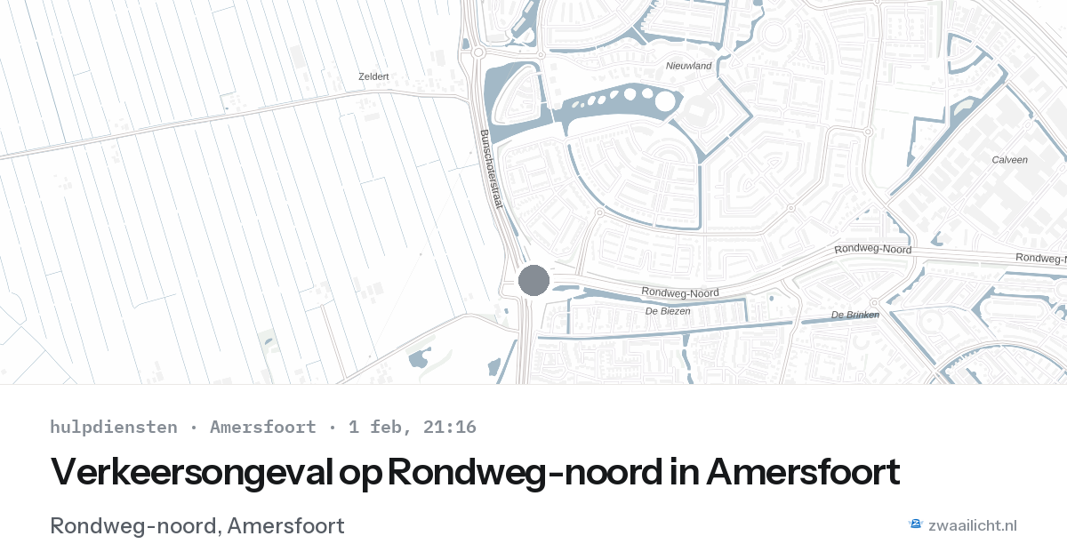 Verkeersongeval op Rondweg-noord in Amersfoort — 1 feb 2026