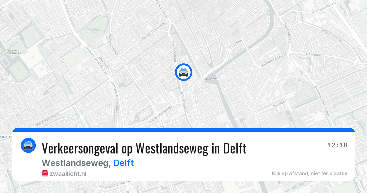Verkeersongeval op Westlandseweg in Delft — 10 mei 2026