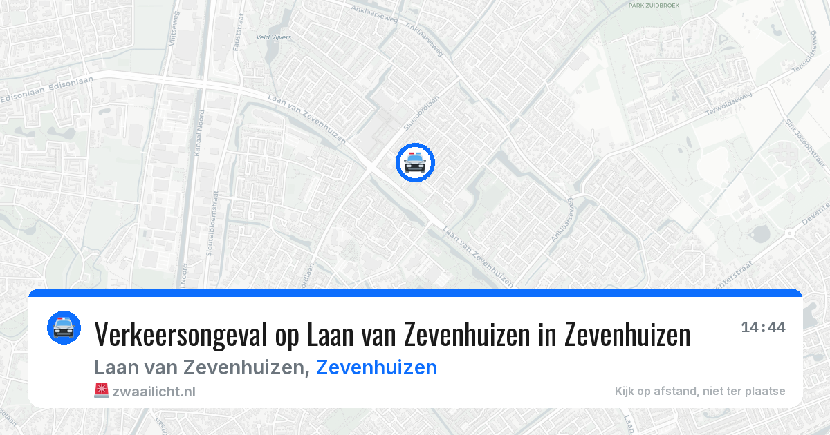 Verkeersongeval op Laan van Zevenhuizen in Zevenhuizen — 26 mrt 2026