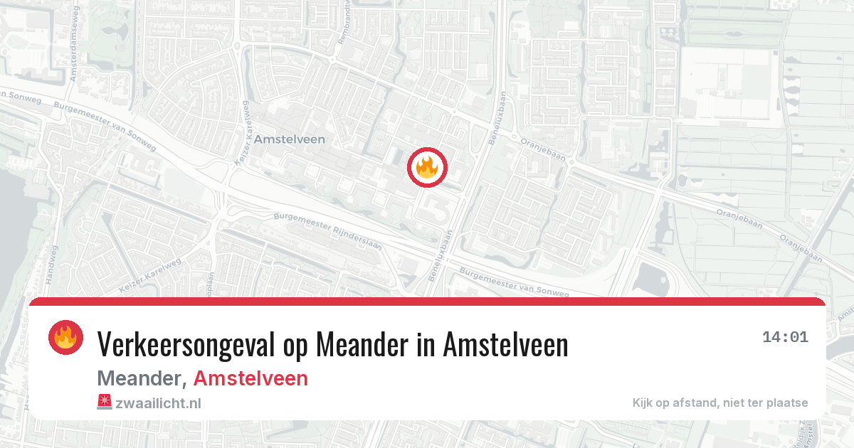 Verkeersongeval op Meander in Amstelveen — 4 mei 2026