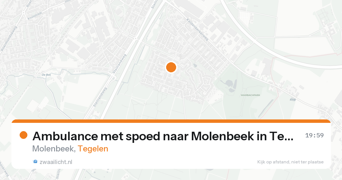 Ambulance met spoed naar Molenbeek in Tegelen — 17 aug 2026