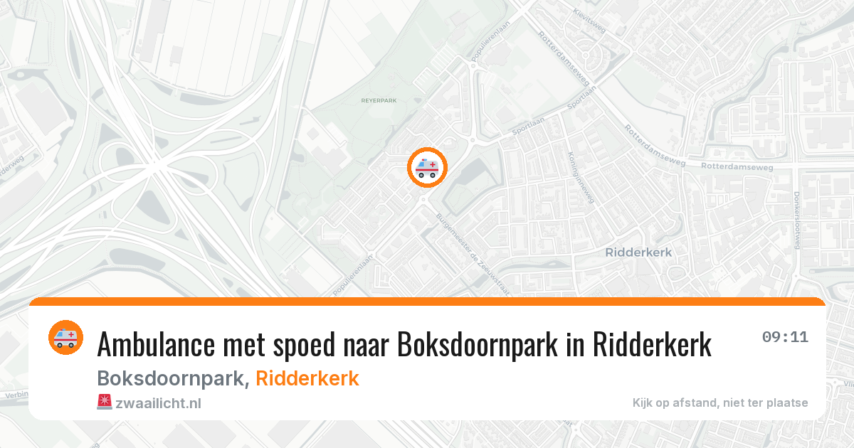 Ambulance met spoed naar Boksdoornpark in Ridderkerk — 13 jul 2026