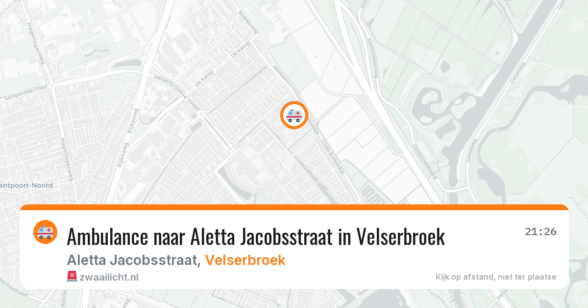 Ambulance naar Aletta Jacobsstraat in Velserbroek — 10 aug 2026