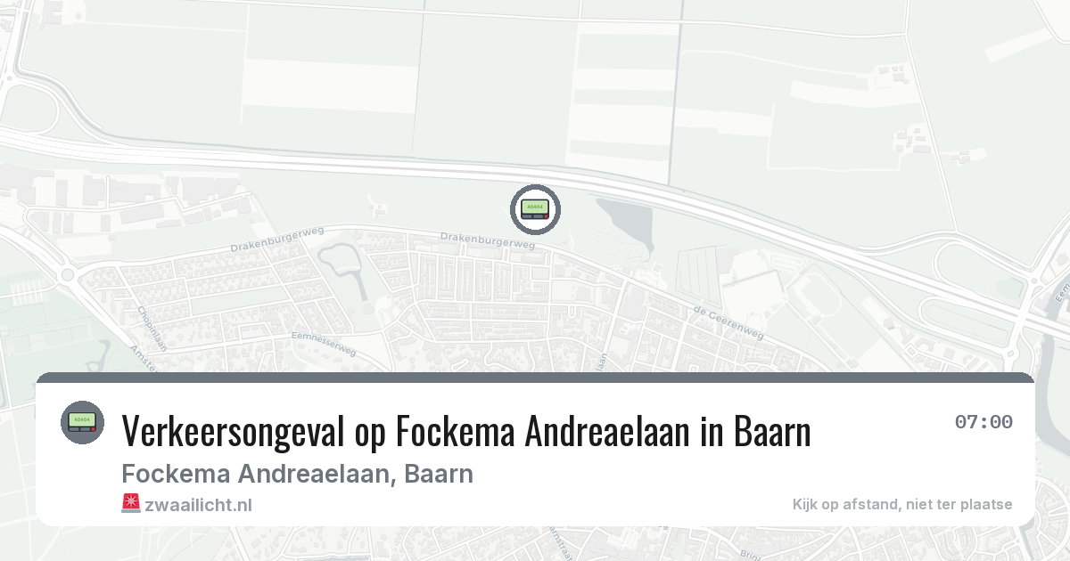 Verkeersongeval op Fockema Andreaelaan in Baarn — 1 mrt 2026
