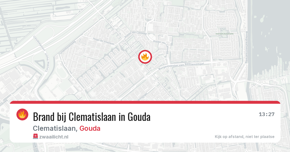 Brand bij Clematislaan in Gouda — 15 jul 2026