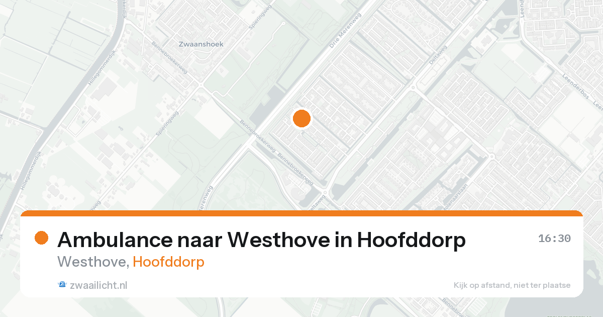 Ambulance naar Westhove in Hoofddorp — 16 aug 2026