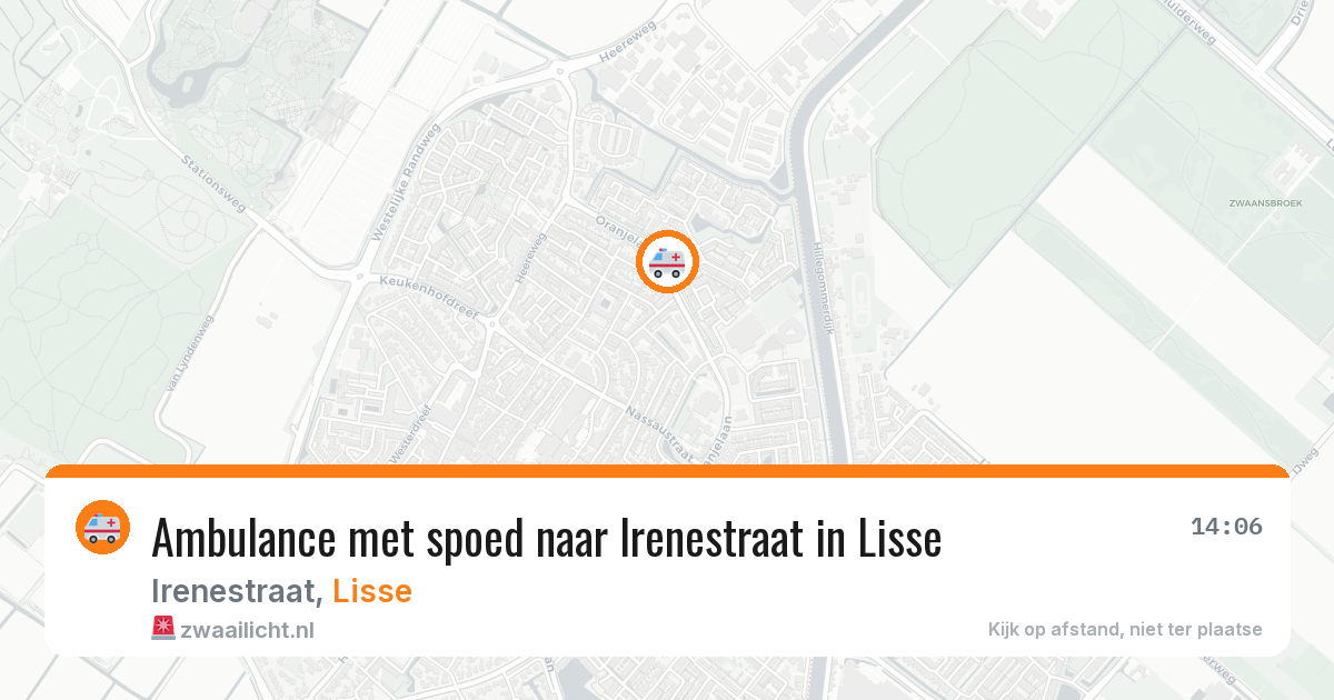 Ambulance met spoed naar Irenestraat in Lisse — 8 aug 2026