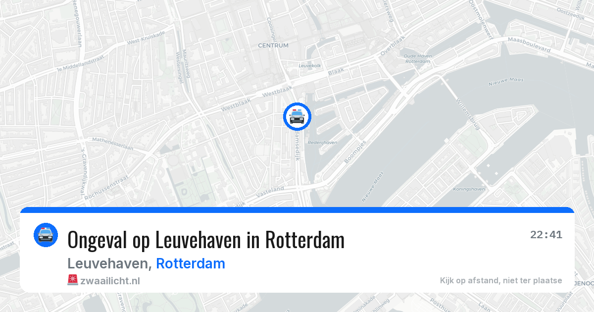 Ongeval op Leuvehaven in Rotterdam — 22 mei 2026