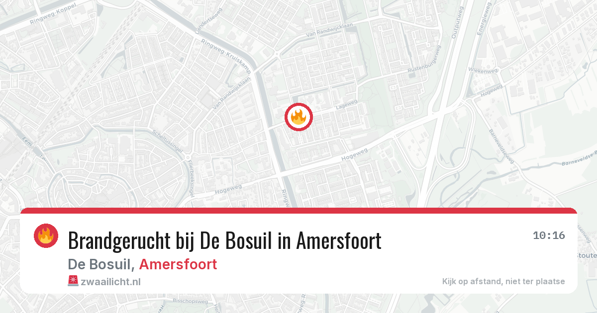 Brandgerucht bij De Bosuil in Amersfoort — 11 jul 2026