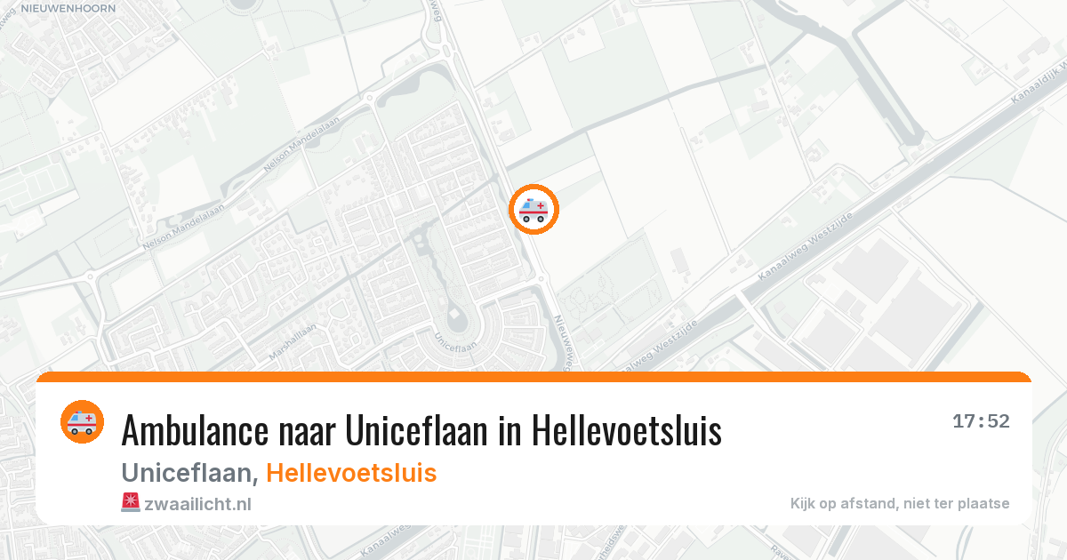 Ambulance naar Uniceflaan in Hellevoetsluis — 13 jul 2026