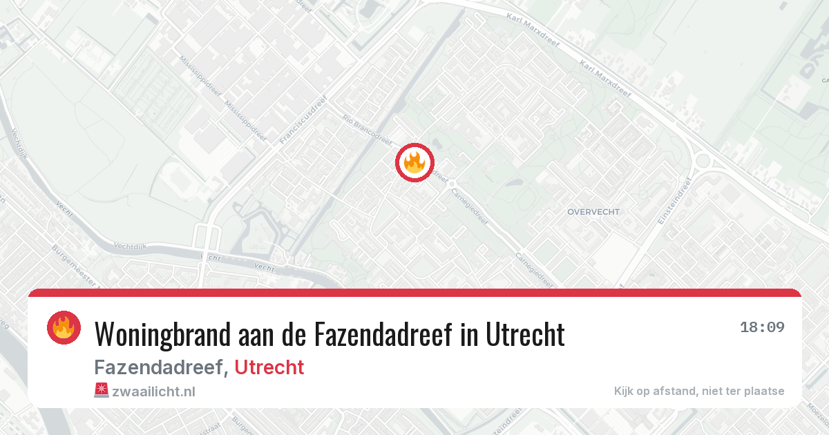 Woningbrand aan de Fazendadreef in Utrecht — 19 apr 2026